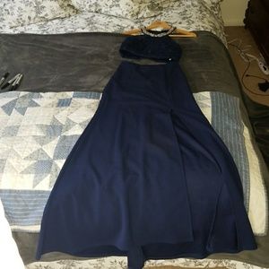 Two piece navy blue dress